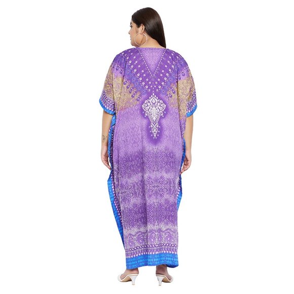 Gypsie Blu Womens Luxury Kaftan Maxi Dress Plus Size Caftan Party Night Gown - Picture 7 of 7